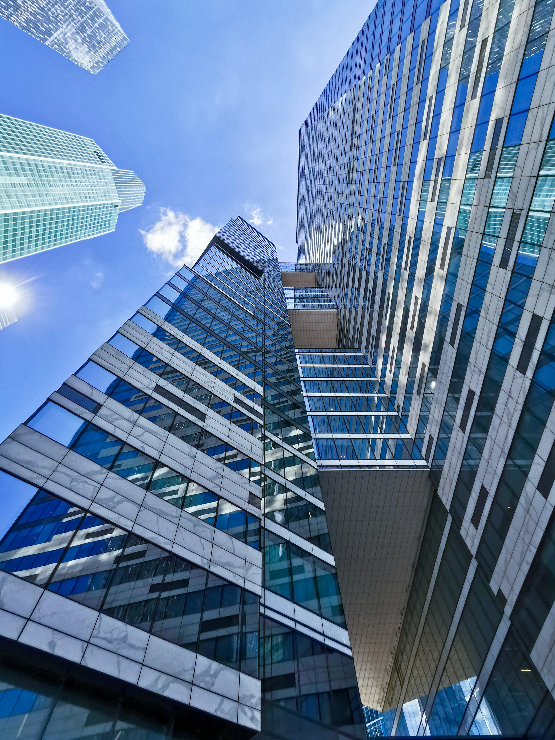 The ordered geometry of a modern high-rise facade